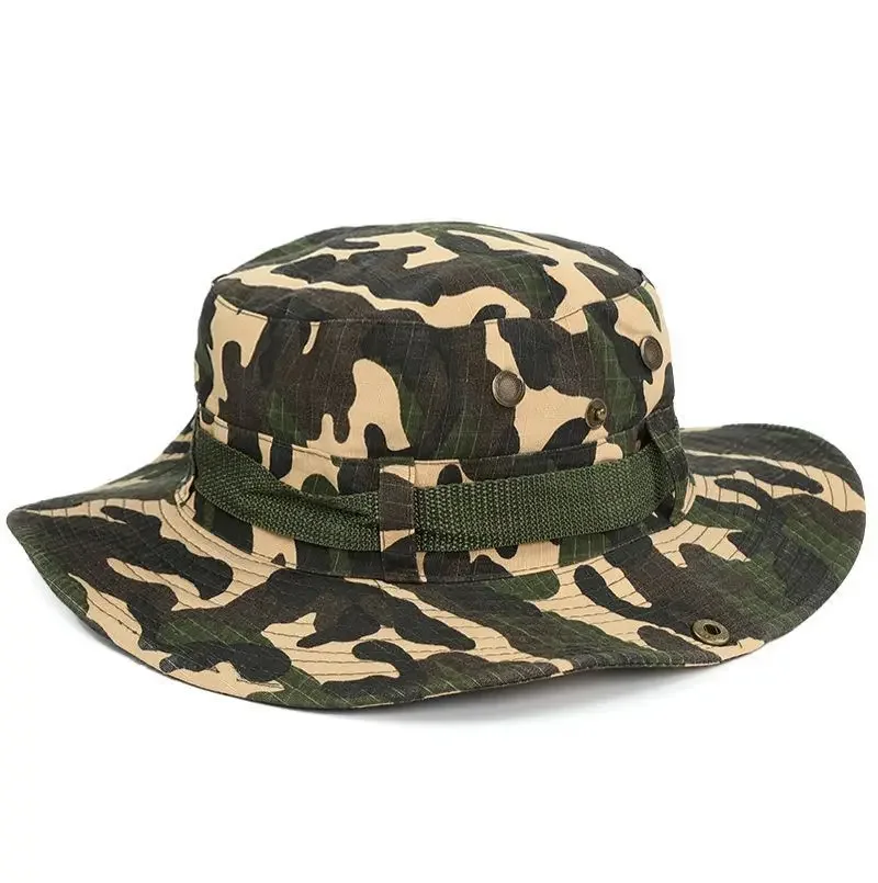 Multicam Tactical Boonie Hat for Men, UPF50+ Military Polyester Bucket Hat Mesh Ventilation - Hiking Hunting Sun Protection Cap​
