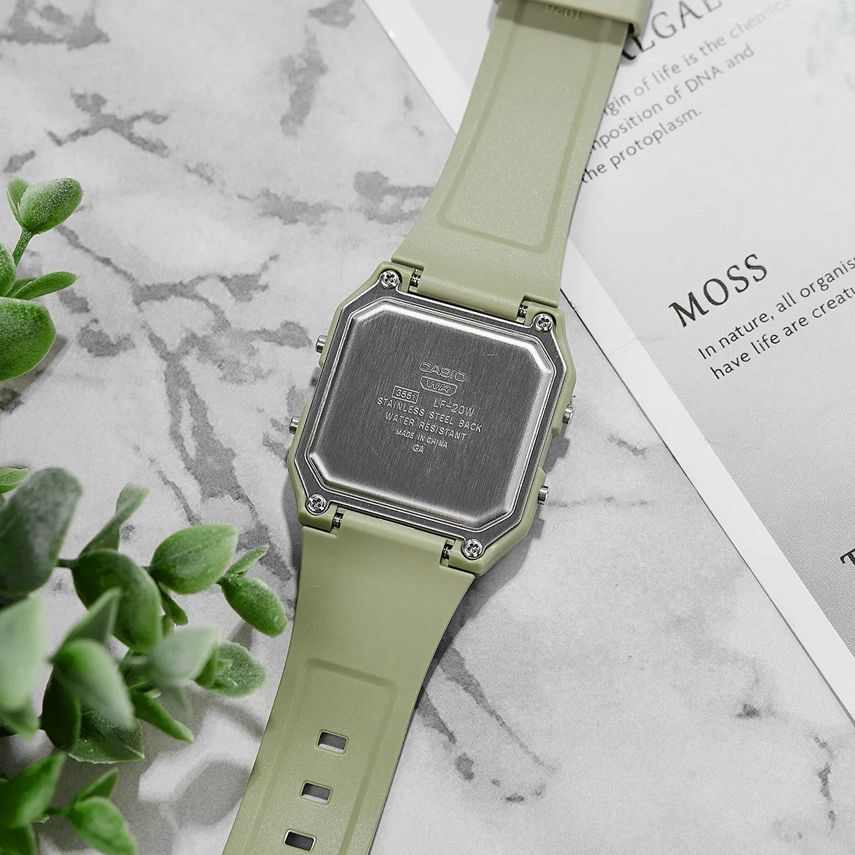 ساعة كاسيو كلاسيكية مربعة للجنسين متعددة الألوان كاجوال بشاشة إلكترونية LED LF-20W-3A/5A