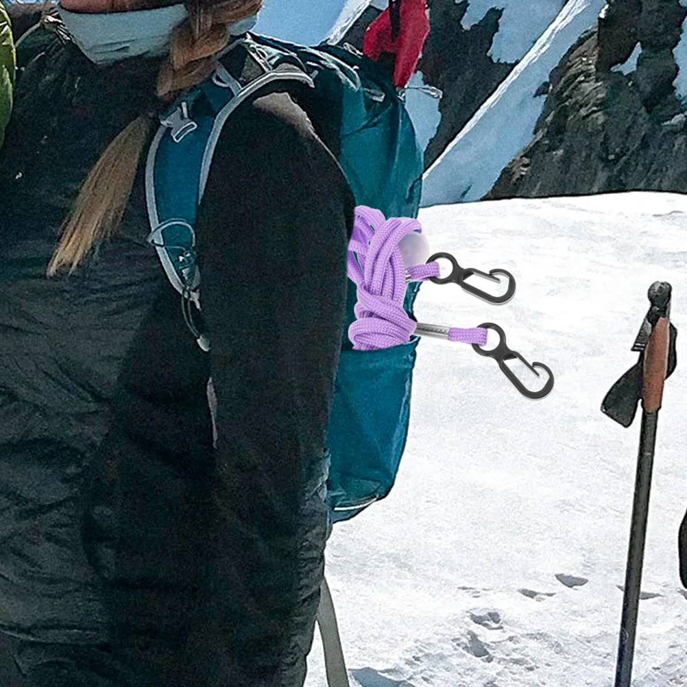 

2 Pcs Gloves Lanyard Anti-lost Lanyards Camera Winter Mitten Rope for Kids Purple Clips Portable Neck Straps Child