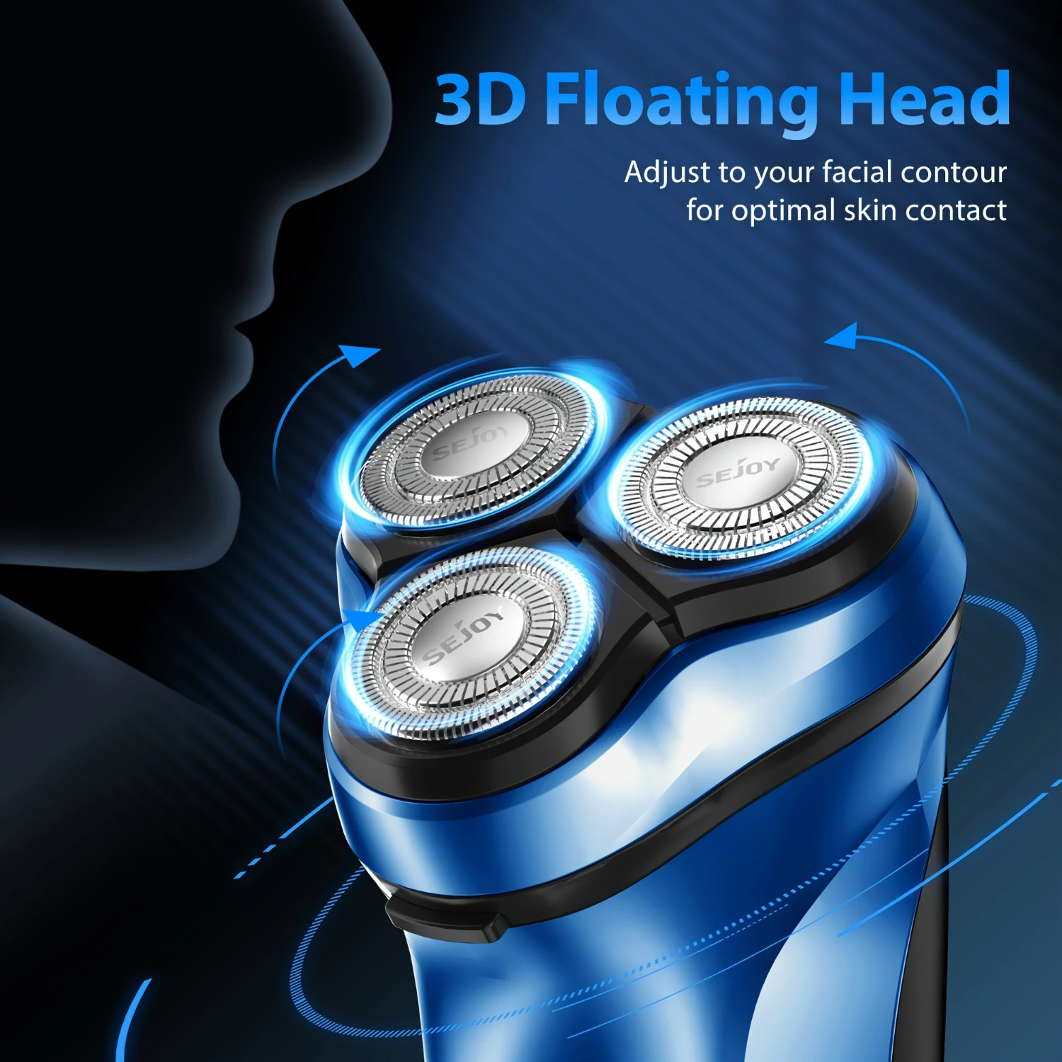 ماكينات حلاقة Sejoy عالية الجودة لاسلكية قابلة لإعادة الشحن للرجال مع ماكينة تشذيب منبثقة - تصميم ممتاز قابل للغسل مع شاشة LED