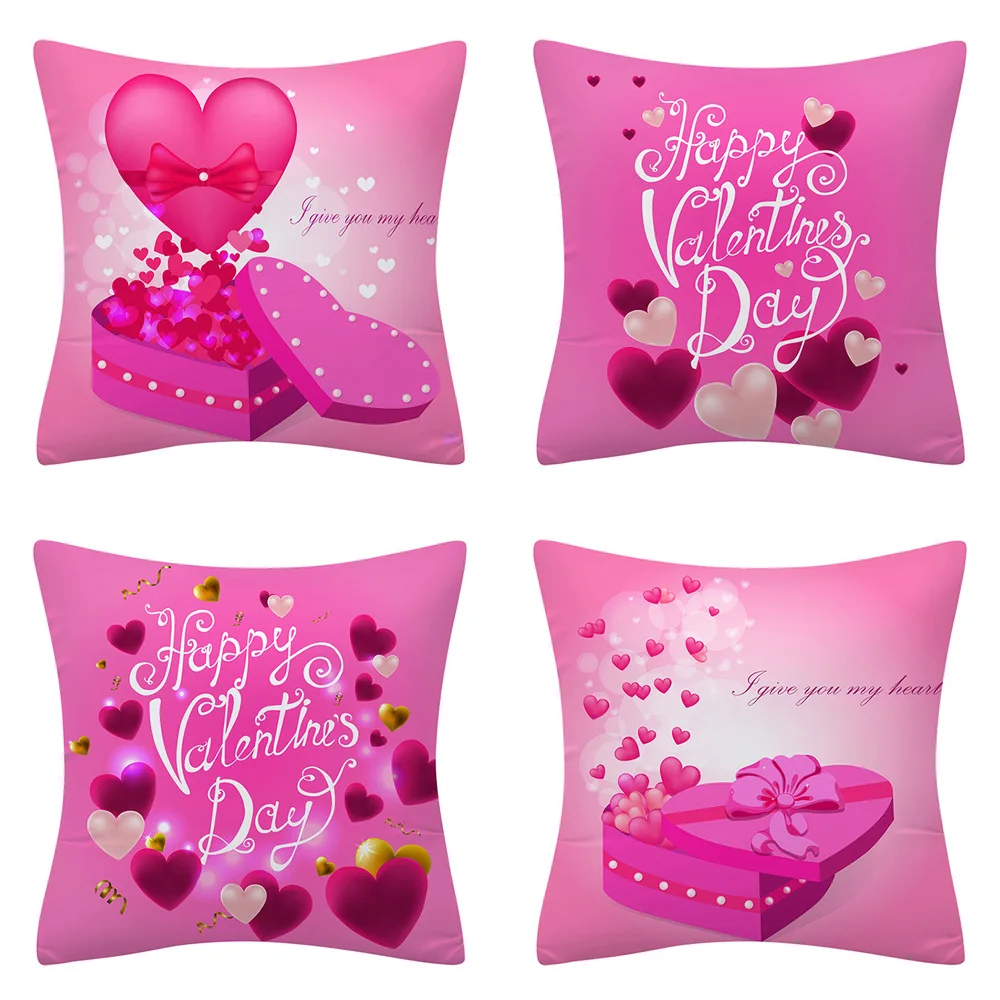 

Valentine's Day Short Velvet Pillowcase Home Holiday Party Decoration Pillow Cushion Cover pink decorative pillows