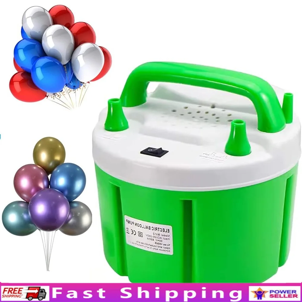 

Portable Electric Balloon Pump Dual Nozzles 110V Inflator Air Blower Quick Balloons Decoration Marriage Proposal Party Supplies