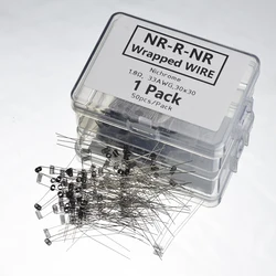 50pcs/pack NR-R-NR Wrapped Black Nichrome Welded Cable Wires 1.8 /1.5 ohm