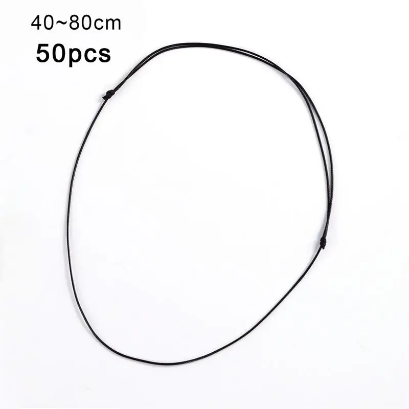 Adjustable Black Braid Wax Cord for DIY Pendant Necklace