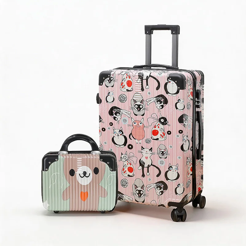 

20 inch 24 inch silent wheel luggage, hand-held makeup bag, two-piece set, essential for business travel, convenient for busines