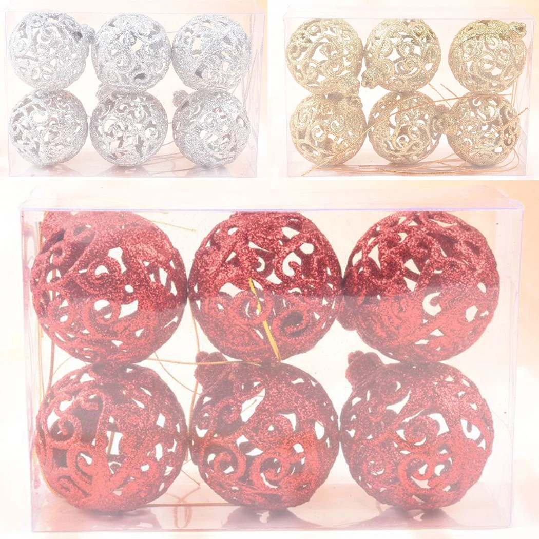 Hot Sale Christmas Balls Party decor Baubles DIY Xmas Tree Ornament 1 Box 3 color Christmas Decoration Glitter