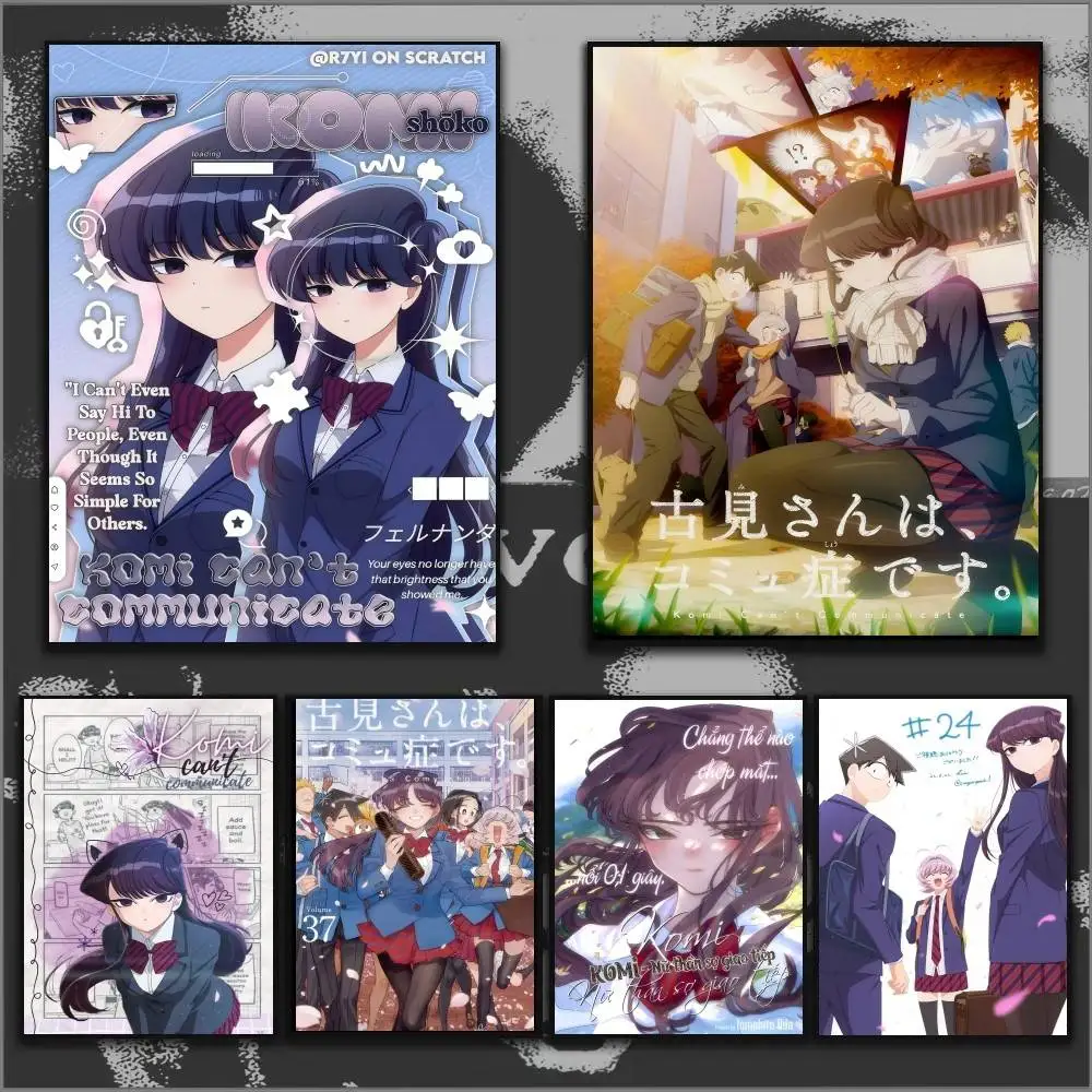 Anime Komi Can T Communicate, klassische Vintage-Poster, HD-Qualität, Wandkunst, Retro-Poster für die Wanddekoration zu Hause