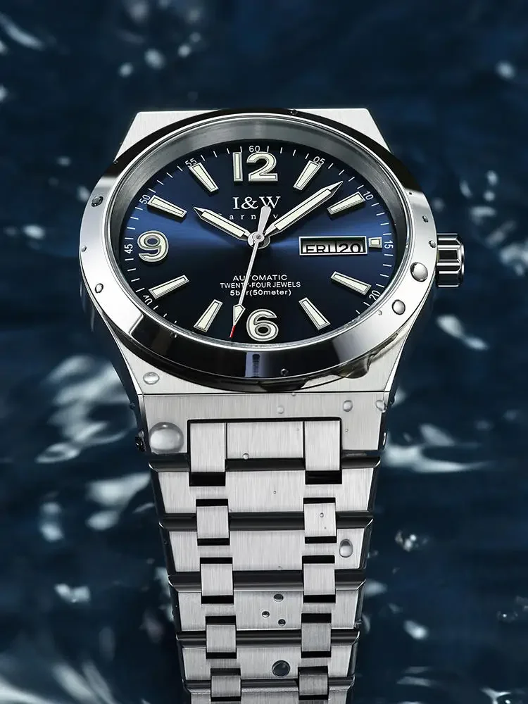 IW كرنفال الحركة التلقائية ساعات المعصم الميكانيكية اكسسوارات فاخرة للرجال الياقوت مرآة مقاوم للماء ساعة مضيئة الذكور