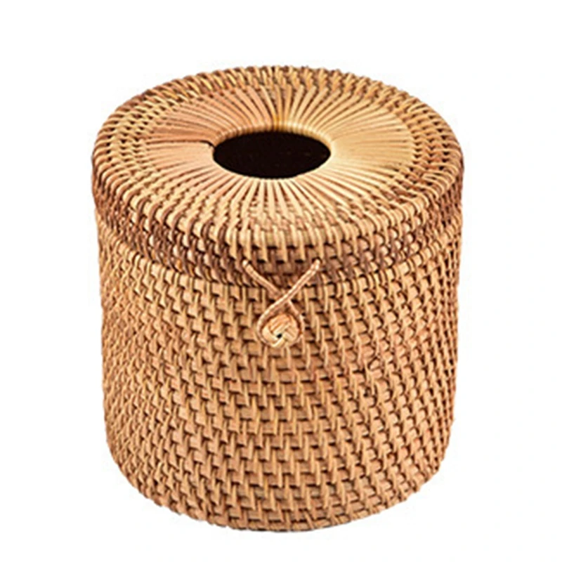 Rattan Tissue Box Home Decoration Handmade Desktop Tissue Rattan Tissue Box For Barthroom,Home,Hotel And Office