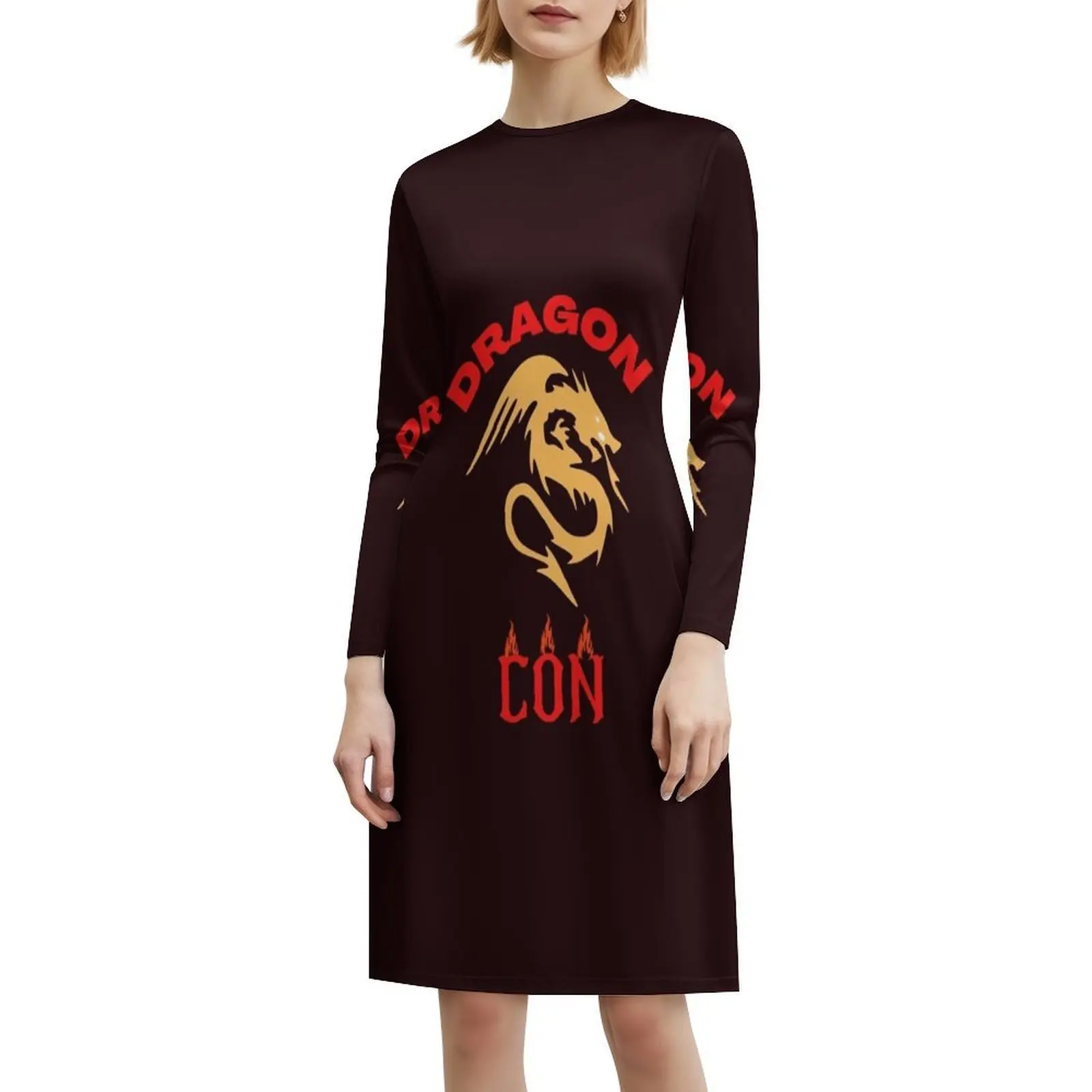 فستان تنين كون بفتحة عنق على شكل قلب فستان أنيق للحفلات الصيفية للنساء ملابس نسائية على شكل سجادة Dragon Con Dragoncon Marriot