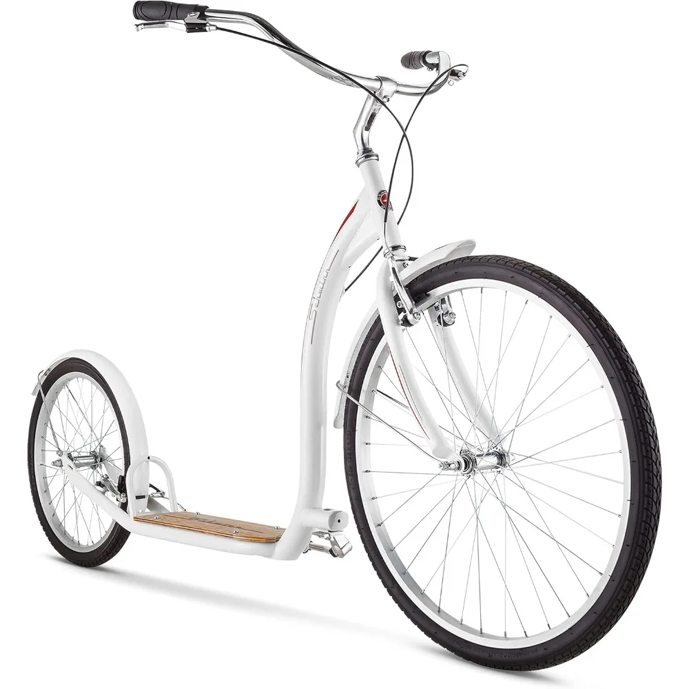 Trottinette pour hommes et femmes, grande roue avant remplie d'air de 26 pouces, roue arrière de 20 pouces, guidon de style Beach Cruiser