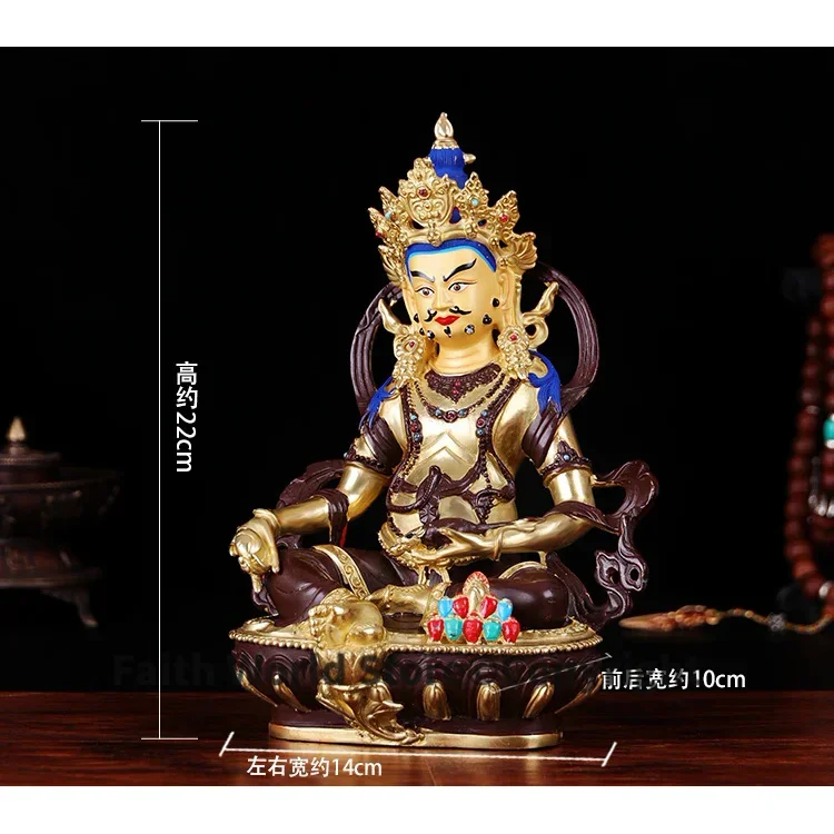 GOOD HOME FAMILY Talisman efficacious Protection -Buddhism Coloured drawing Yellow Jambhala fortune god buddha Gilding statue