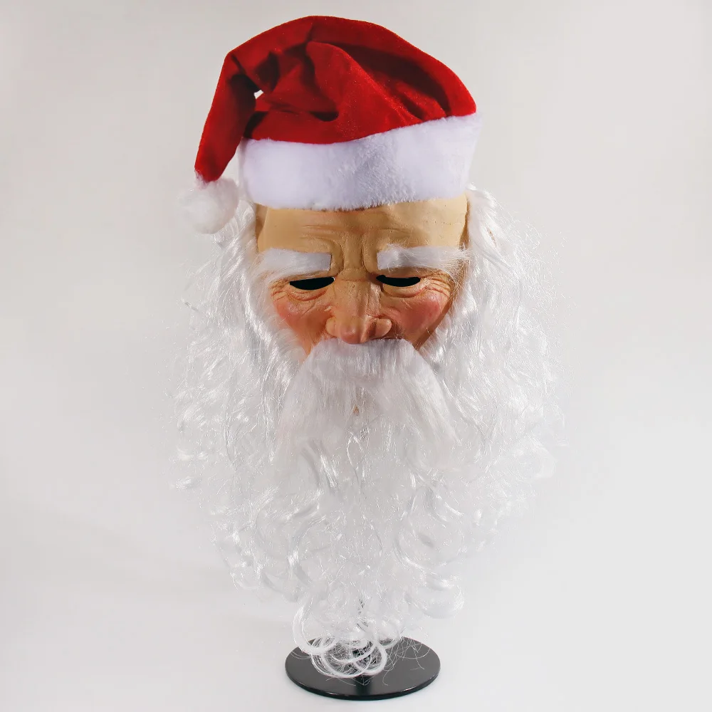 Santa Claus Masks Chiristmas Cosplay Masques Halloween Latex Mascarillas Deluxe Face Mascaras Masquerade Party Props Adults Gift