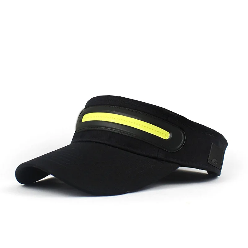 LED Cycling Hat with 40 Beads Headlight - Adjustable Night Glow Cap for Running/Fitness, Breathable Acrylic Fabric, Unisex Comfo