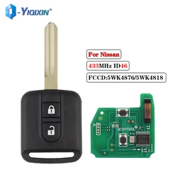 YIQIXIN 5WK4876 5WK4818 Key Fob For Nissan Elgrand X-TRAIL Cabstar Navara Note NV200 Qashqai Micra K12 Patrol Smart Remote ID46