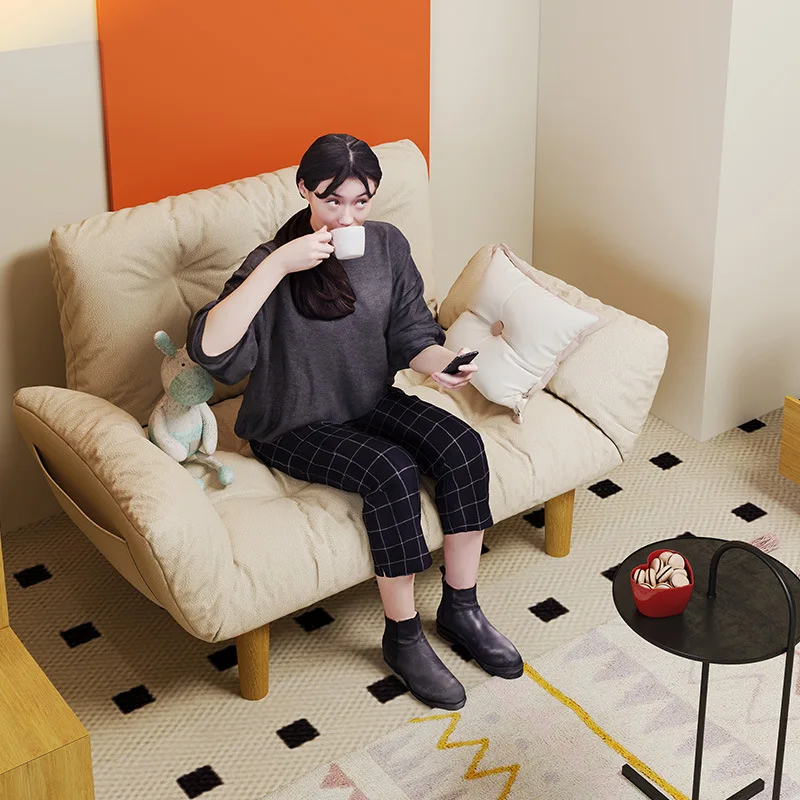 

Двойной диван из матовой ткани для гостиной, небольшой блок, тройной тканевый диван кремового цвета