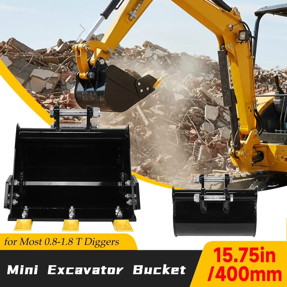 

15.75in/400mm Mini Excavator Bucket Trench Buckest Suitable for Most 0.8-1.8 Tons Small Excavators Trenching Digger with Teeth