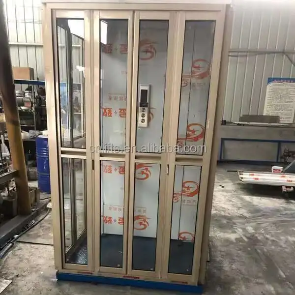 ارتفاع الرفع 3-10 متر تحميل 300 كجم 3 أو مصعد منزل صغير رخيص الثمن مع المقصورة