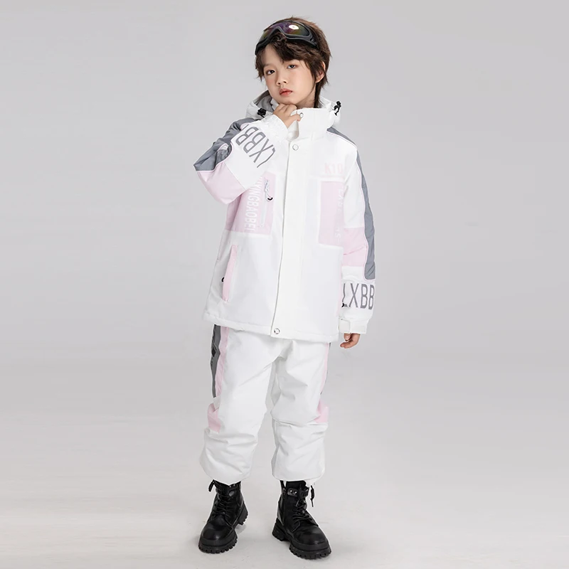 Reflection, Children's Snow Suit Wear, Snowboard Clothing Sets, Ski Jackets and Strap Pants, Kids Costumes, Boy‘s and Girl's