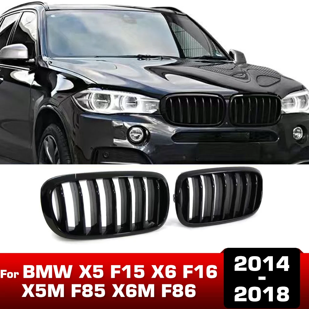 

For BMW X5 F15 X6 F16 X5M F85 X6M F86 2014-2018 Chrome Car Front Kidney Grill Racing Grills Electroplate Grille Auto Accessories