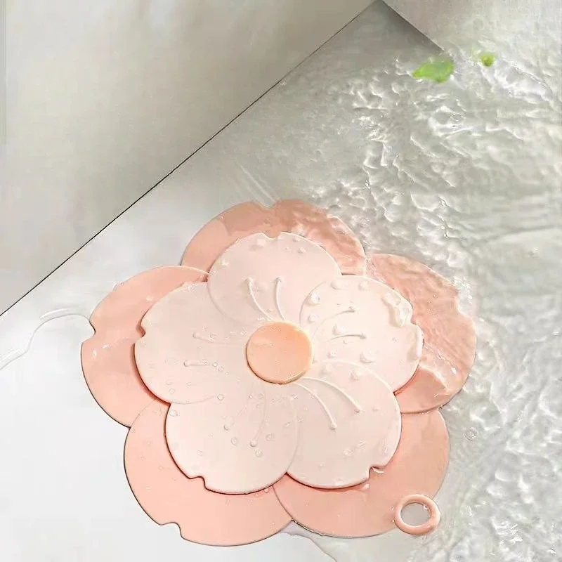 Cherry Blossom Floor Drain Deodorant Silicone Toilet Automatic Sealing Cover Toilet Insect-proof Sealing Sewer Special Artifact