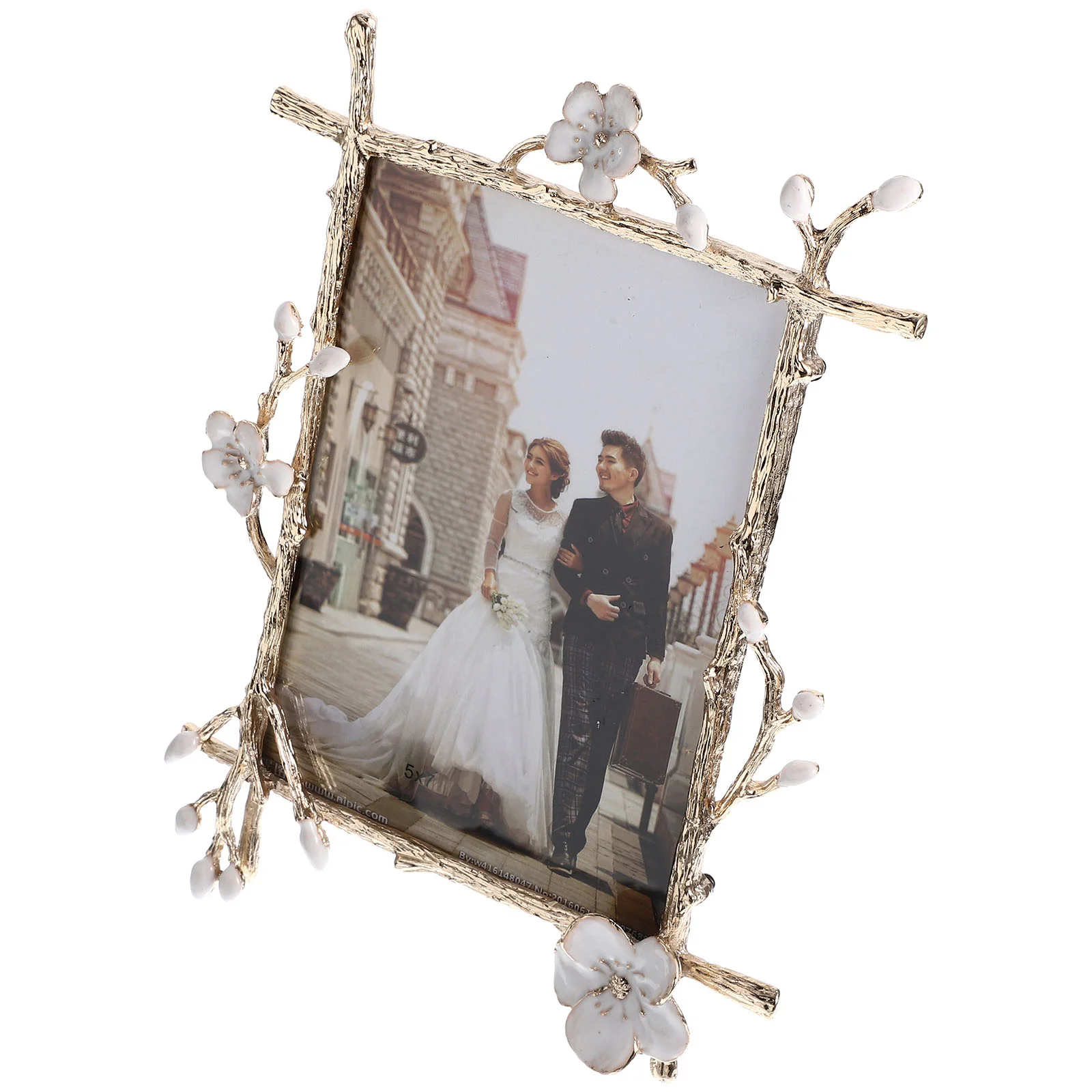 Retro Golden Modern Simple Luxury Enamel Creative Metal Photo Frame for Gift Swing Sets Gift Decoration (4x6)