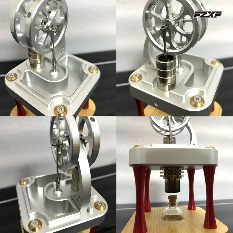 M16-C Motor refrigerado por agua de alta temperatura, modelo de cilindro de potencia, motor de vapor, juguete de Metal