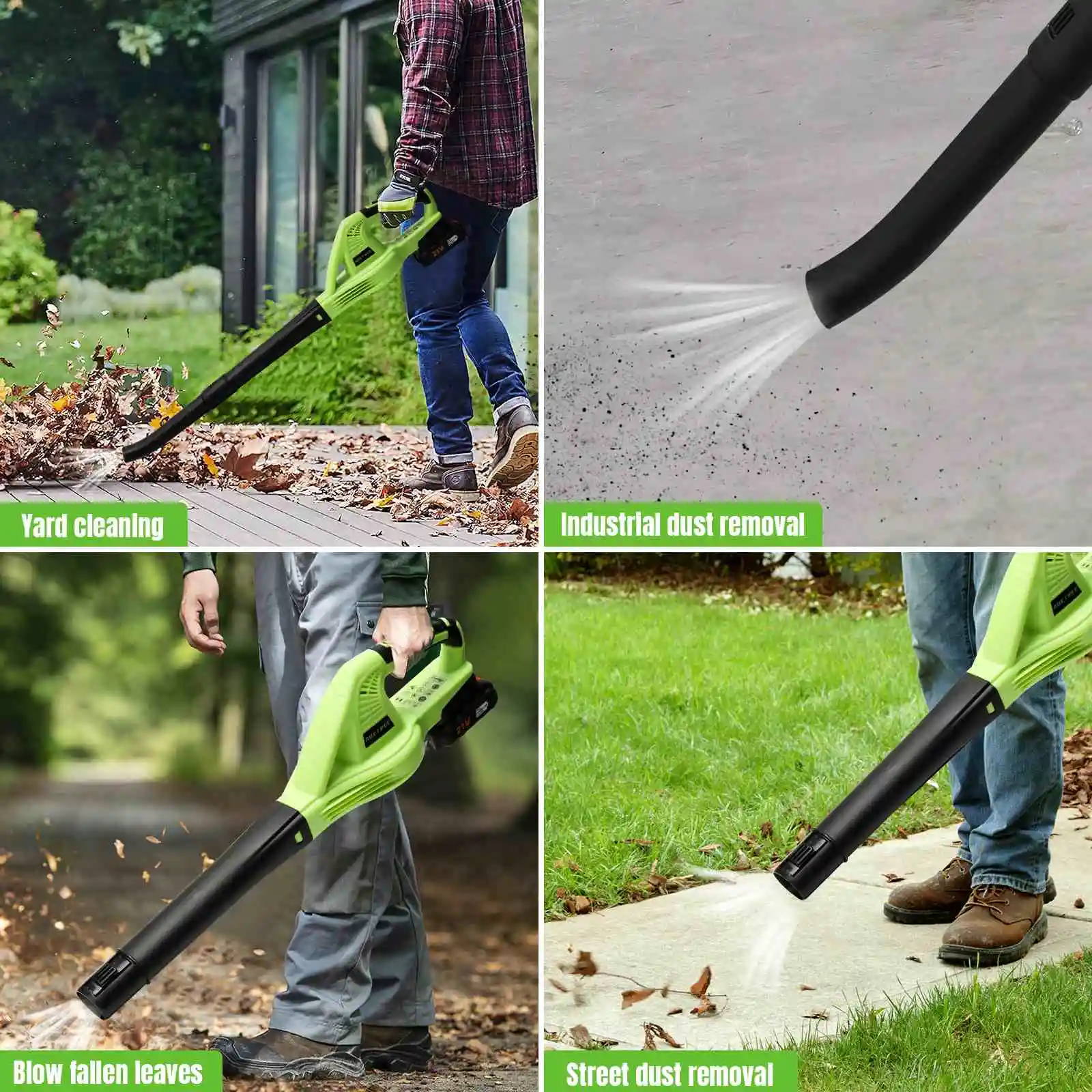 منفاخ هواء لاسلكي 3000 وات 15000 دورة في الدقيقة، مكنسة كهربائية ذات سرعتين، 21 فولت 2.0 أمبير في الساعة أداة كهربائية خفيفة الوزن لمنفضة الغبار