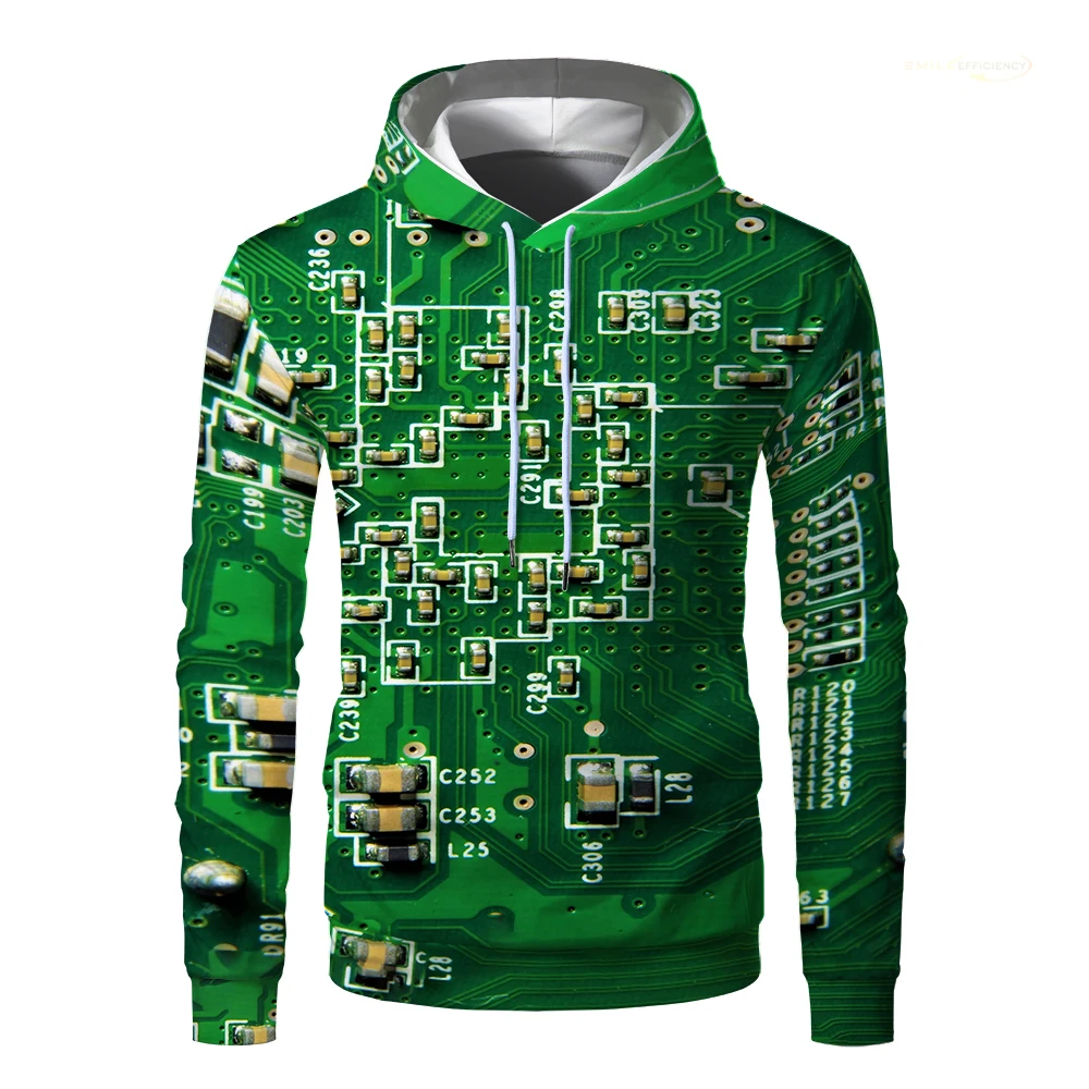 2023 Electronic Chip Pattern Fashion Devil  3D Printing Hoodie Men\'s Fashion Casual Funny Pullover Hip Hop Hoodie