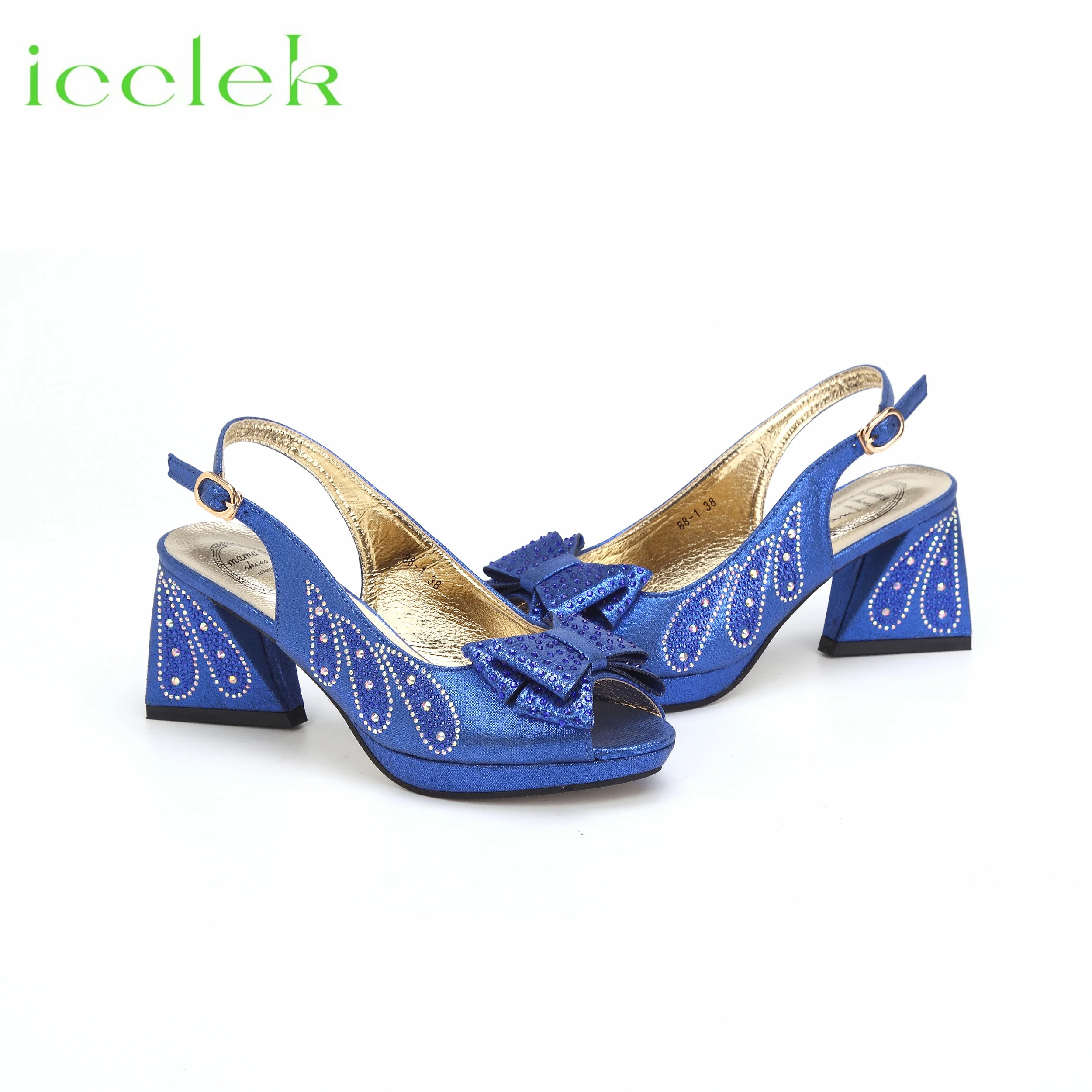 2024 New Coming Royal Blue High Quality Elegant Design Ladies Shoes Matching Bag Set For Women Party Pump