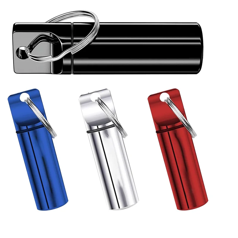 A13E-Small Portable Pill Box Keychain - Pill Container For Outdoor Travel Enthusiasts
