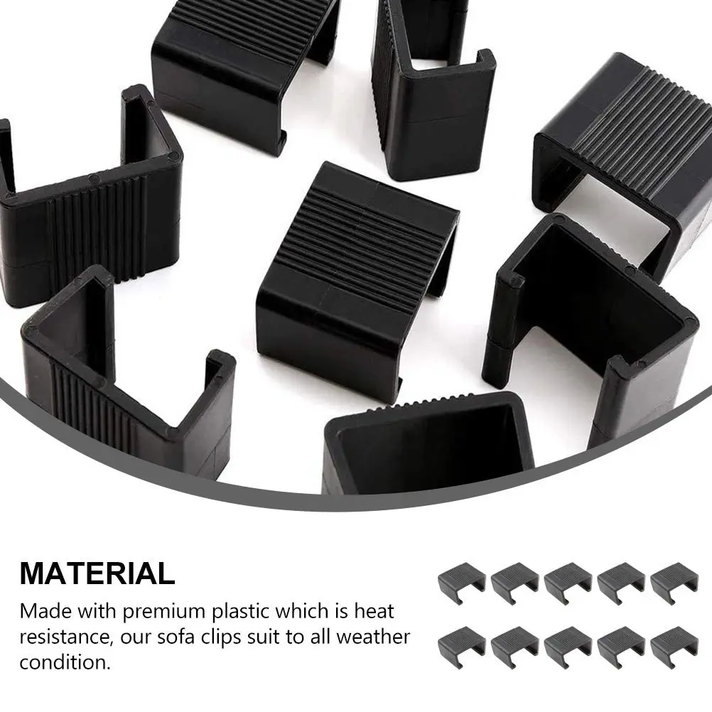 

10Pcs Sofa Fasteners Premium Plastic Heat Resistance Outdoor Wicker Furniture Alignment Clips No Tool Needed Fastener Clips