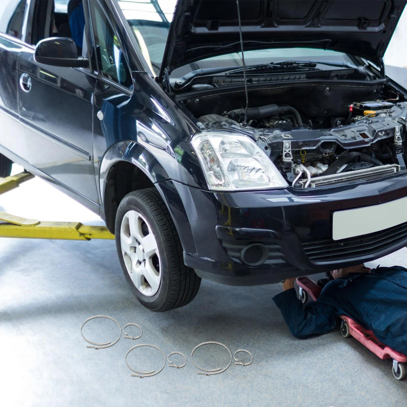 

5 Large 5 Small Crimp Pliers Kit Shaft Axle Boot Clamp Adjustable Stainless Steel Clamps Automotive Joint Clip