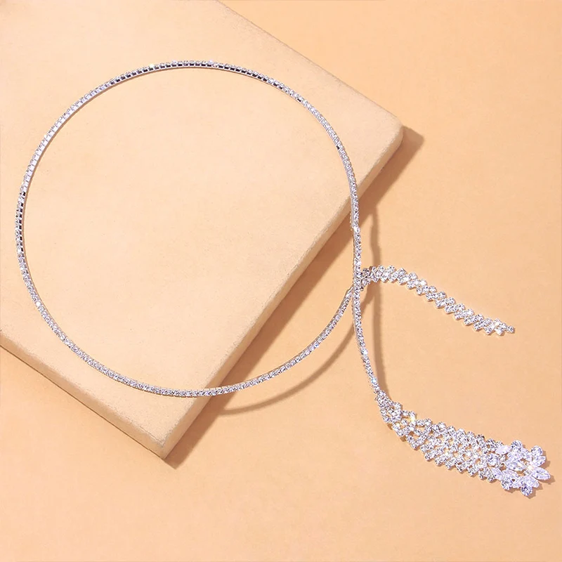 Stonefans Luxury Zircon Pendant Choker Jewelry Clavicle Chain for Women Korean Fashion Crystal Jewelry Necklace y2k Accessories