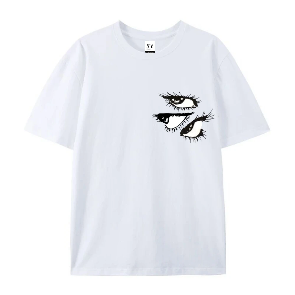 2025 y2k olho impressão camiseta-top de verão de algodão de alta qualidade feminino místico olho gráfico streetwear vintage retro camiseta