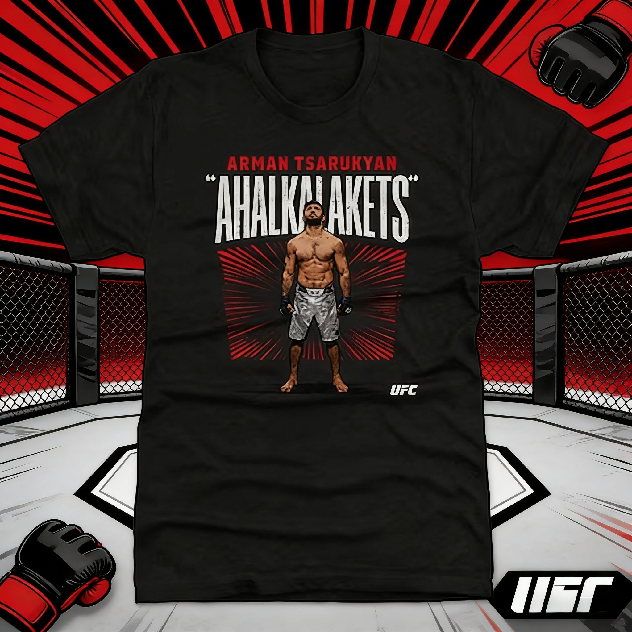 UFC Alman Churukyan 2026 verano puro algodón 100% impreso suelta camiseta de moda Casual adecuada tanto para hombres como para mujeres