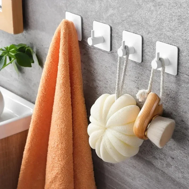 1/2/6 قطعة لاصق قوي جدار هوك ملصق معلق معطف الرف شماعات ملابس دش هوك ملابس المطبخ الحمام منشفة السنانير الأسود #4