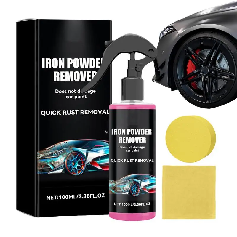 

Metal Chrome Rust Remover Cleaner 100ML Auto Rust Removal Spray Motorcycle Metal Rust Remover With Sponge And Towel Wheel Rim