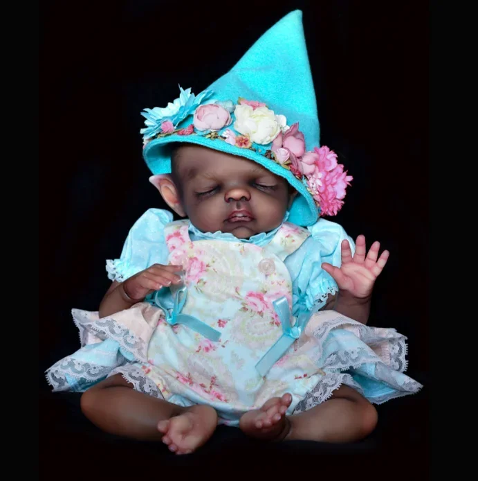 SINO-BB 16Inch Reborn Doll Kit Pumpkin Pixie with Belly Plate and cloth Body SOft touch Vinyl Unfinished Unpainted Doll Parts