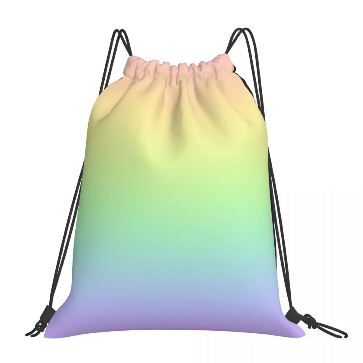 Pastel Rainbow Gradient Backpacks Portable Drawstring Bags Drawstring Bundle Pocket Sports Bag BookBag For Man Woman School