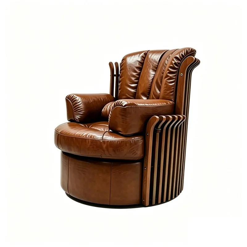 Medieval wild luxury tribal king chair imported pattern full oil wax first layer sofa chair, space