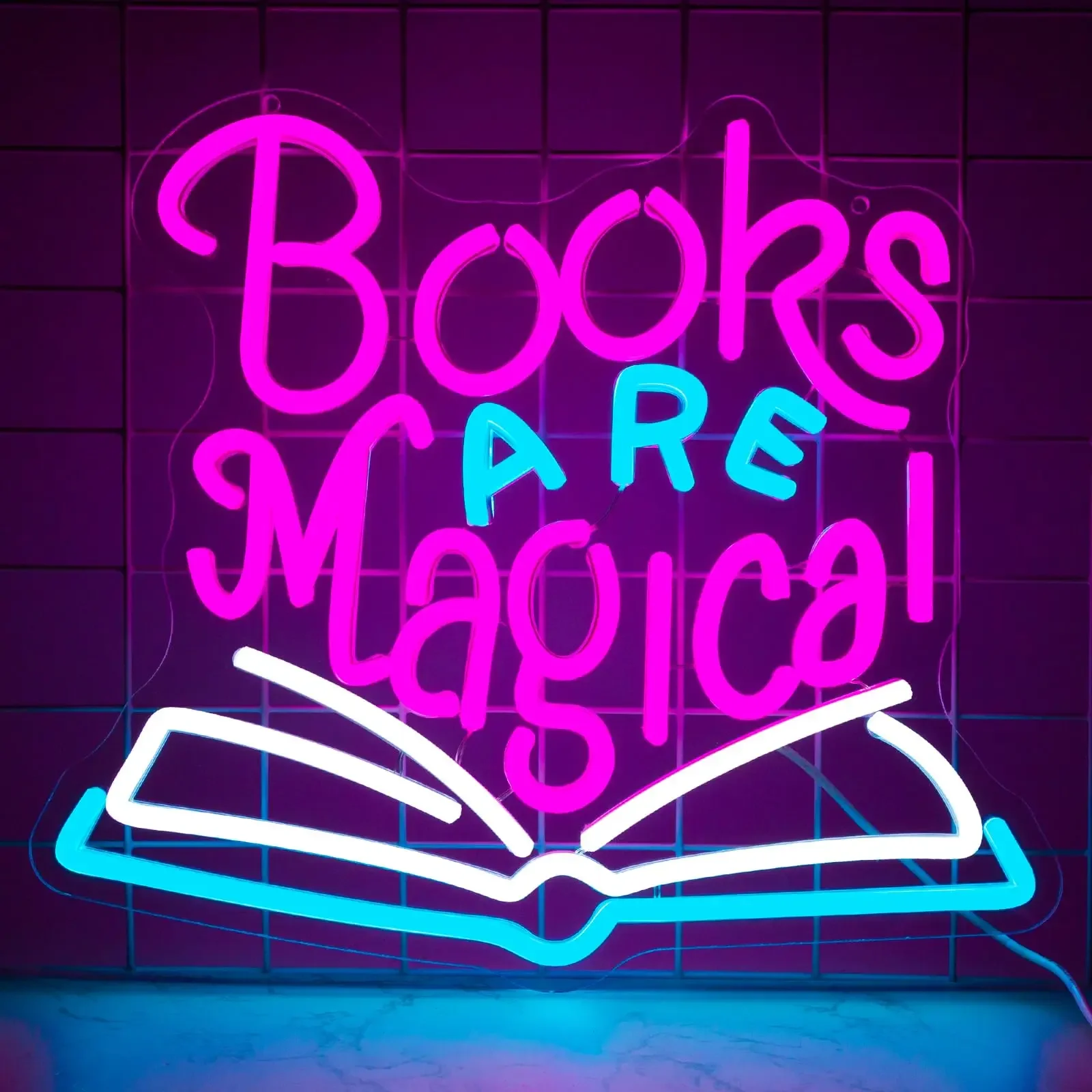 

Books are Magical Neon Sign Reading Room Book Party Library Decoration Bookish Decor Gifts Dimmable Led Signs Light Up Signs