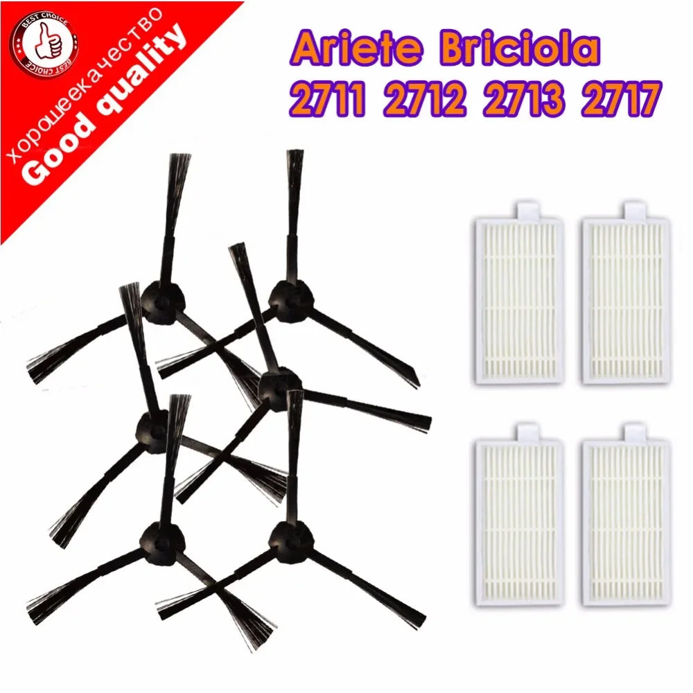 HEPA-фильтр с боковой щеткой для Ariete Briciola 2711 2712 2713 2717, запчасти для робота Hofer, аксессуары