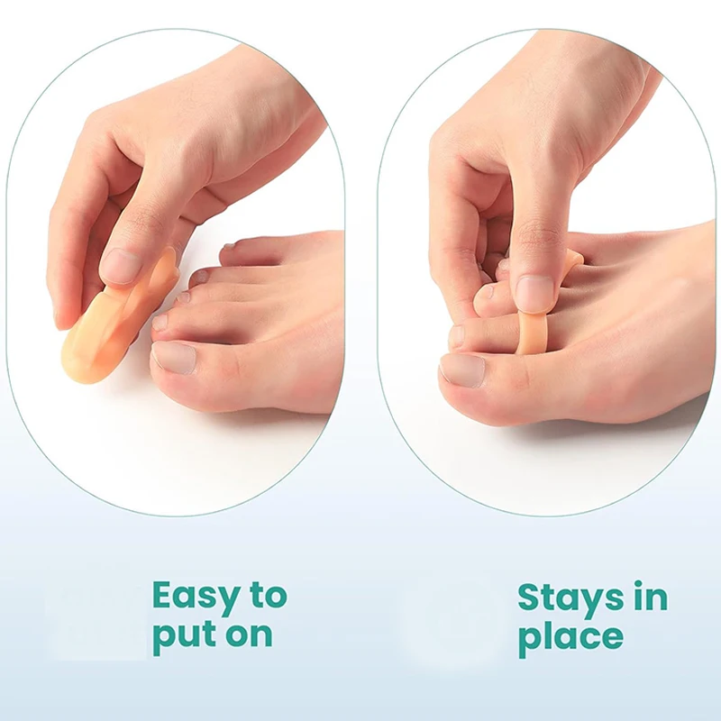 زوج واحد من مصحح فرد أصابع القدم المطرقة من جل السيليكون لأصابع القدم المجعدة أداة ضبط العناية بالقدم #5
