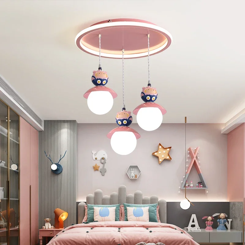 

Childrens Room Creative Chandelier Egg Boy Girl Modern Simple Cute Ceiling Lamps Bedroom Bedside Small Pendant Lights