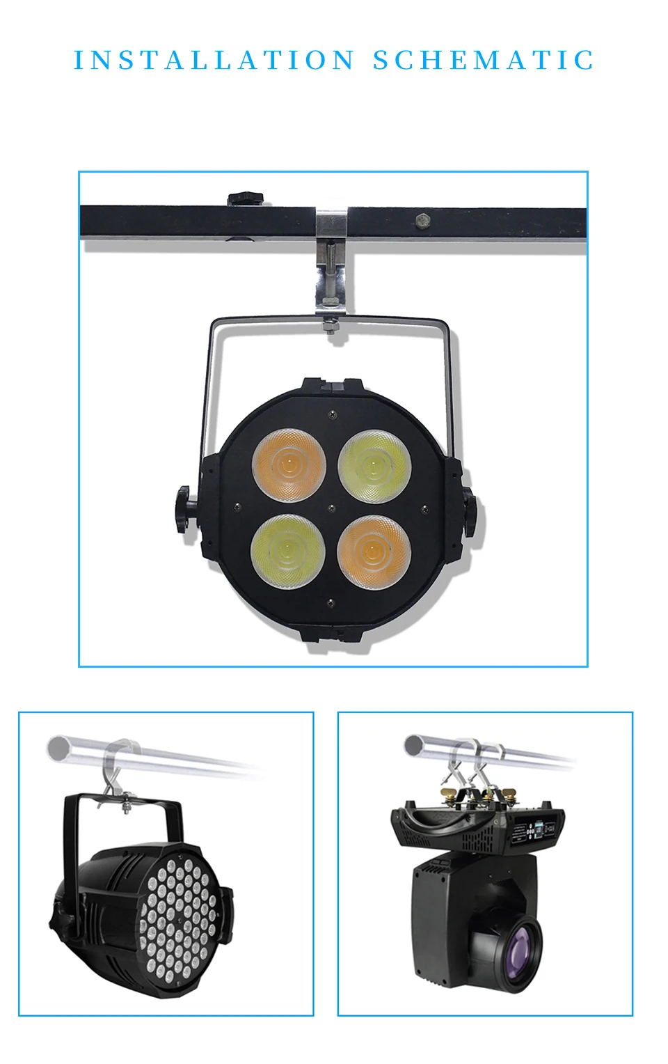 AICPOSE 10pcs/lots Stage Lights 30-55mm Aluminum Hook LED PAR Hooks Profession Stage Equipment LED Lights Truss DJ Club Hanging Hook