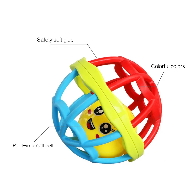 Детское кольцо-погремушка с шариком, мягкая резиновая детская игрушка в виде пчелы для раннего развития