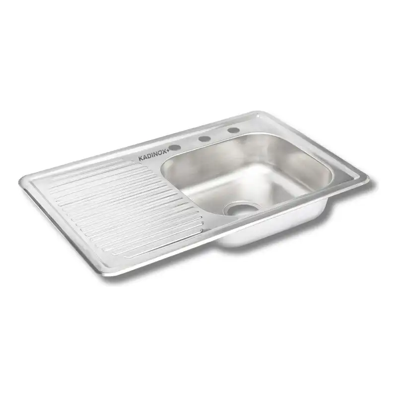 Fregadero Tarja para Cocina Empotrable de Acero Inoxidable 80x50 cm con Escurridor