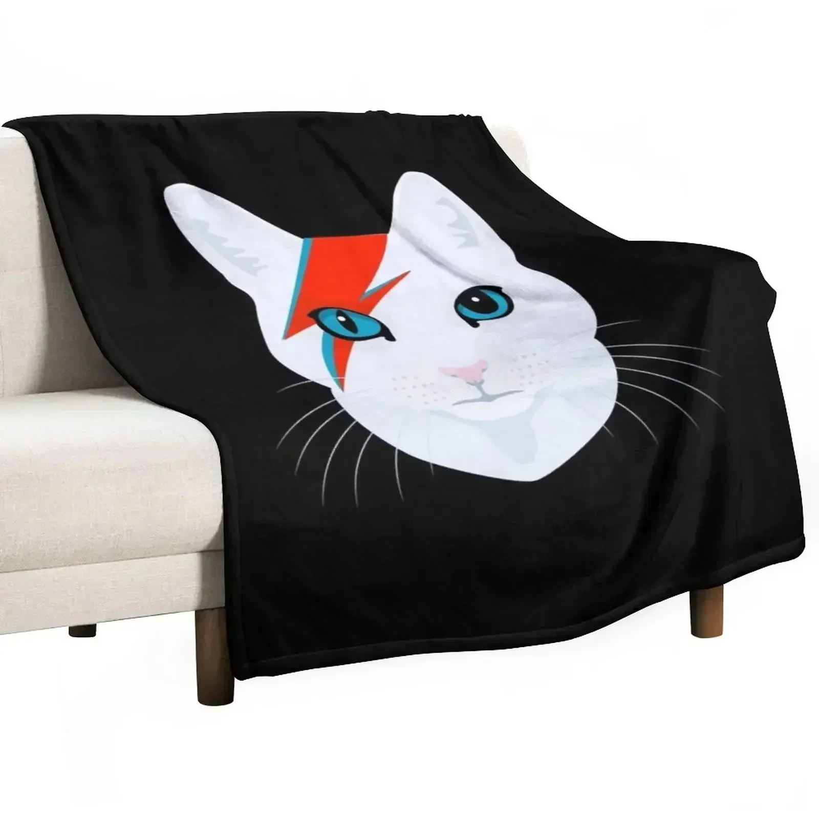 Cat Bowie Throw Blanket Beach Bed covers Blankets