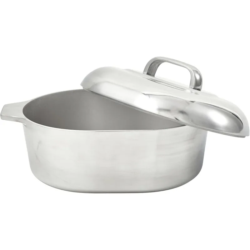 

USA Heavy Duty Cajun Oval Cast Aluminum Roaster 18", Silver Pots & Pans›Roasting Pans